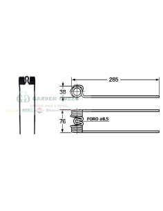 DENTE RANGHINATORE BCS; FORO.: 8,5 MM; FILO DIAM 5,5;
