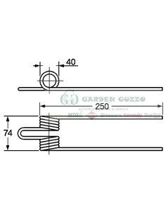 DENTE RANGHINATORE CECCATO; FORO.: 40  MM; FILO DIAM 6;