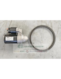 KIT MOTORINO MOTORINO D\'AVVIAMENTO + CORONA DENTATA LOMBARDINI 15LD315; 15LD350.