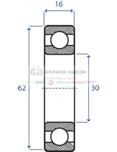 CUSCINETTO A SFERE 6206 2 RS; RADIALE C/3