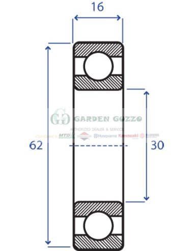 CUSCINETTO A SFERE 6206 2 RS; RADIALE C/3